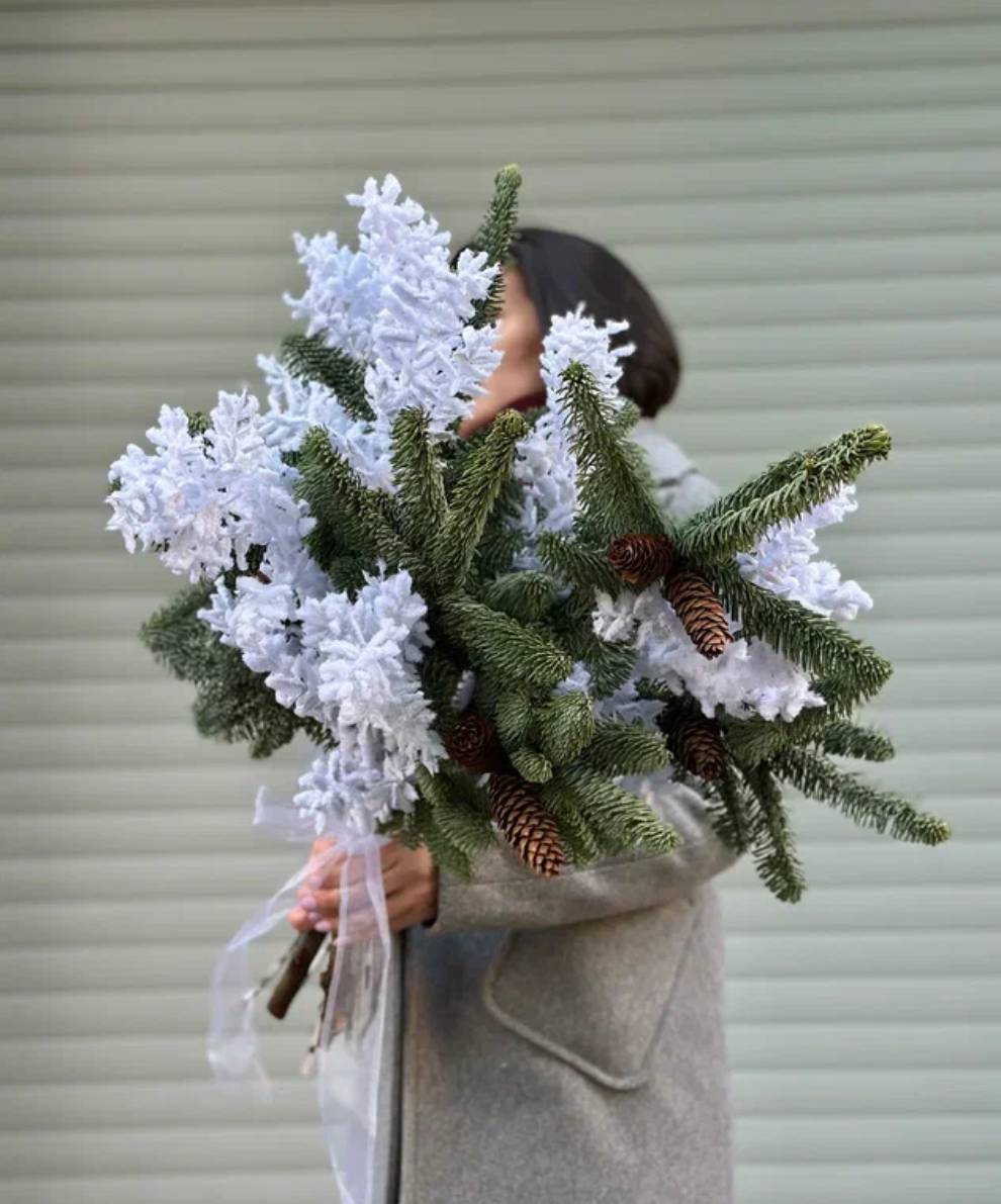 Зимний  дуо букет "Заснеженное утро"